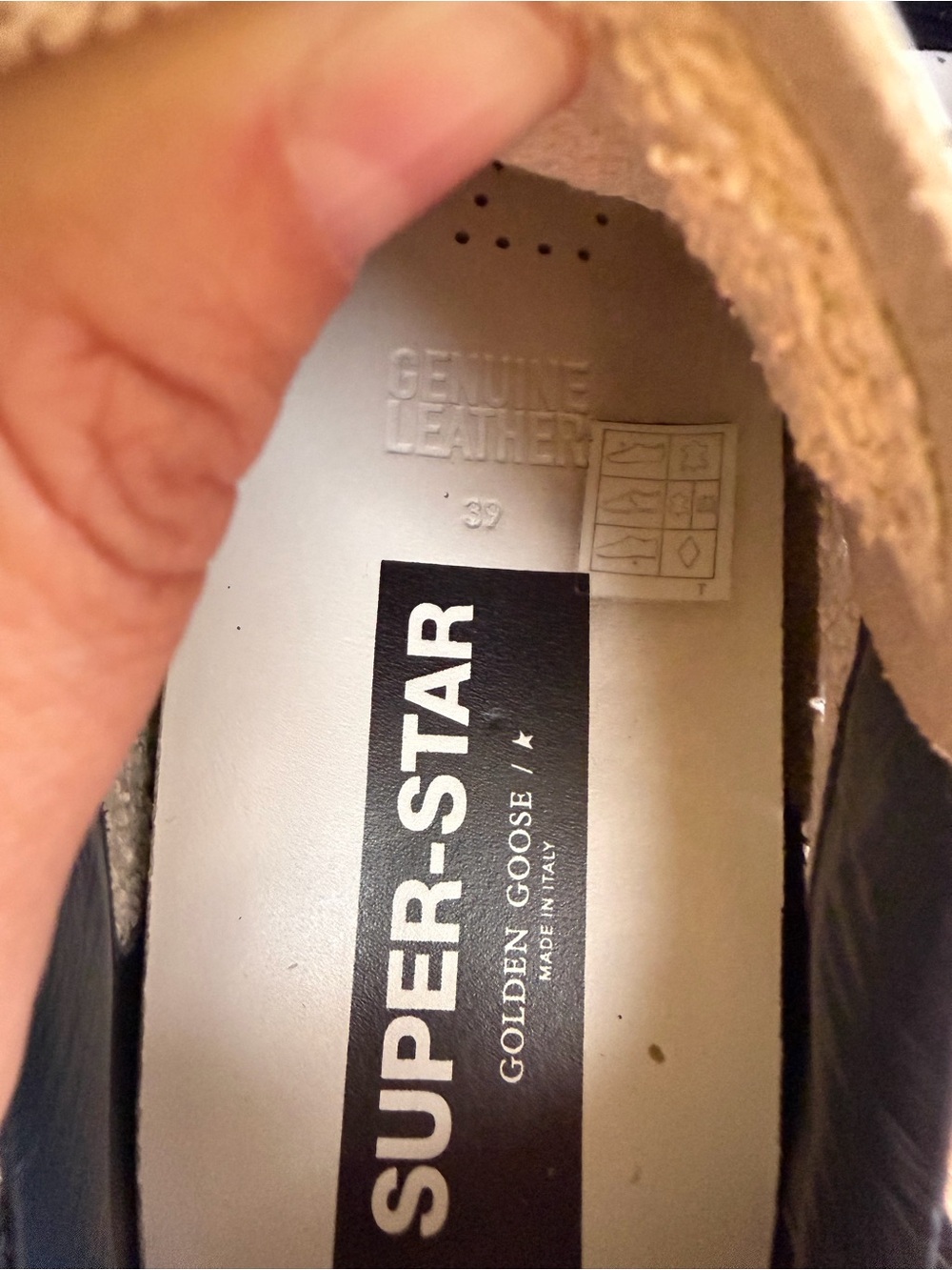 Golden Goose navy accent super-star sneakers. Size 39. - Picture 4 of 5